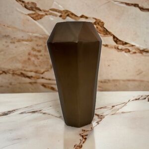 West Elm Faceted Aluminum with Antique Brass finish Vase 20's and 30's vibe.